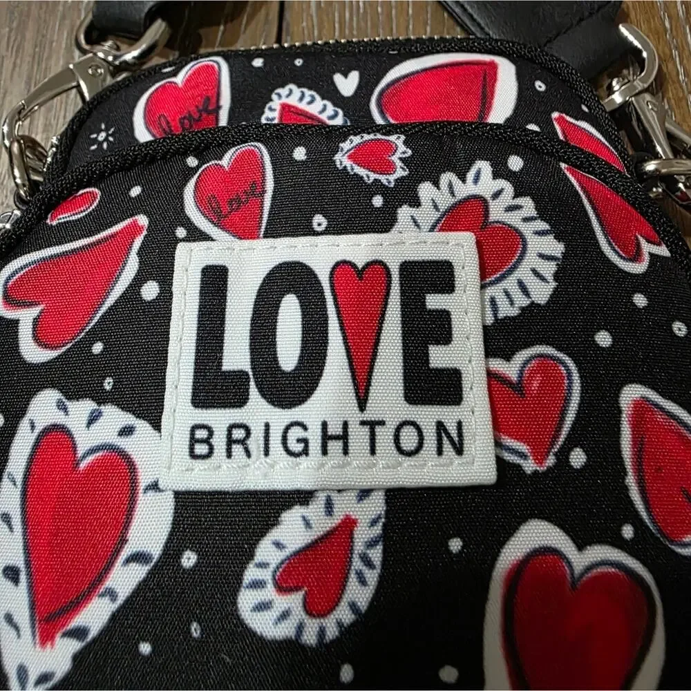 Brighton Hearts A Flutter Utility Crossbody Bag, NWT